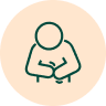Icon of person with a swollen abdomen