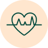 Icon of a heart with a cardiogram